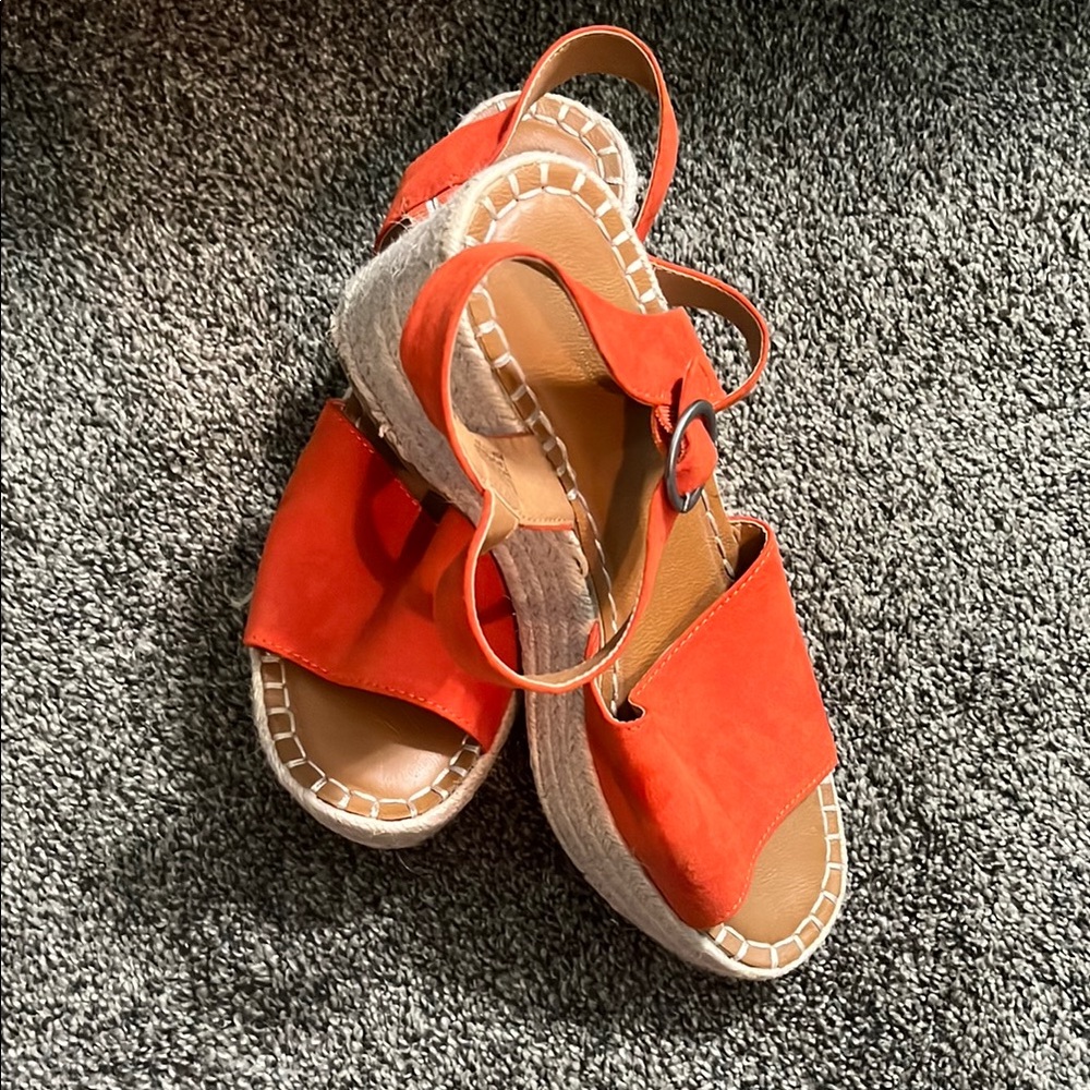 Universal Thread Orange Espadrille Wedge Sandals